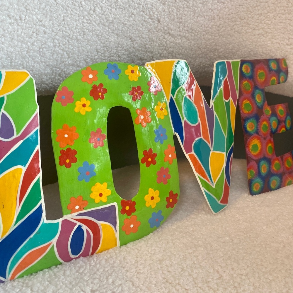 Love Metal Art Sign made in Haiti - 13”x5-1/5”